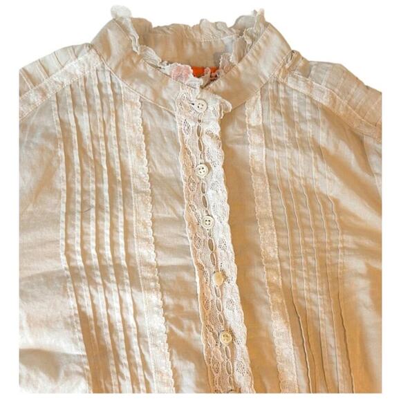 Juicy Couture Victorian Steampunk Ruffle Pintuck Regency Cotton Blouse NWOT - Picture 5 of 9